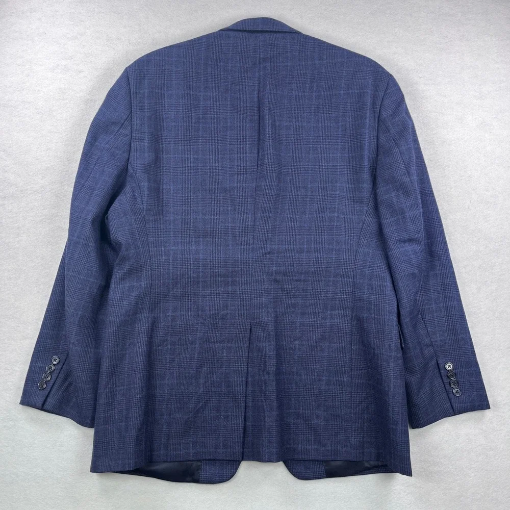 Lauren Ralph Lauren Mens 44R Blue Glen Plaid Wool 2-Button Blazer Sport Coat